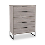 Ashbourne 5 Drawer Chest Grey Oak from Roseland Furniture
