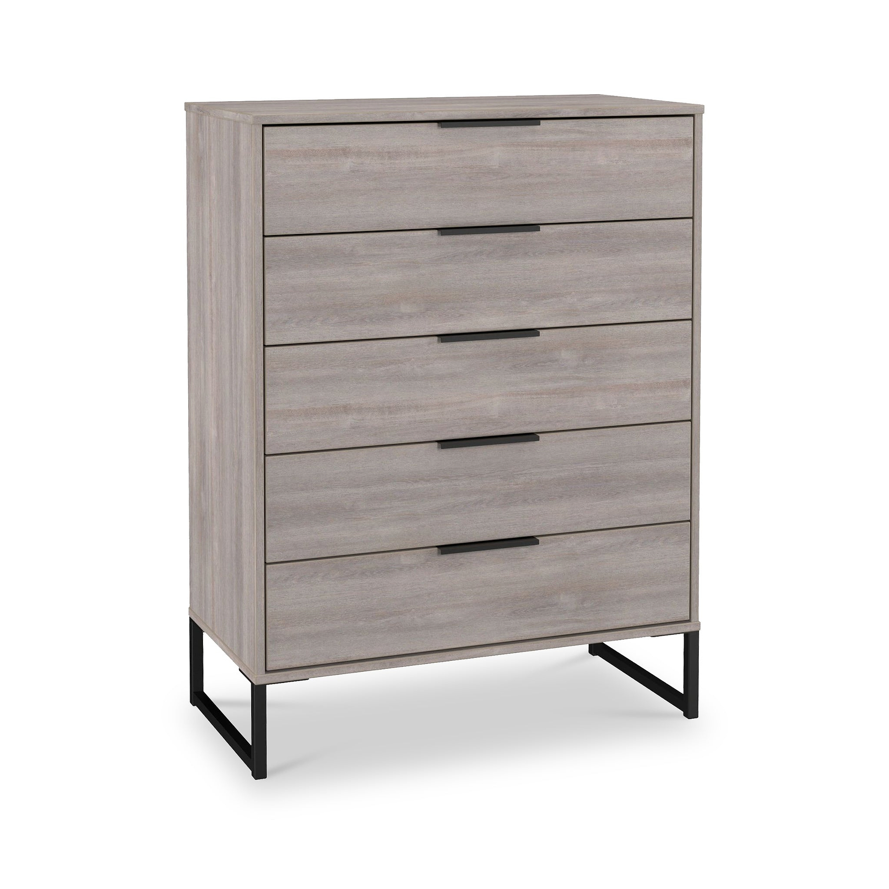 Ashbourne 5 Drawer Chest Grey Oak from Roseland Furniture
