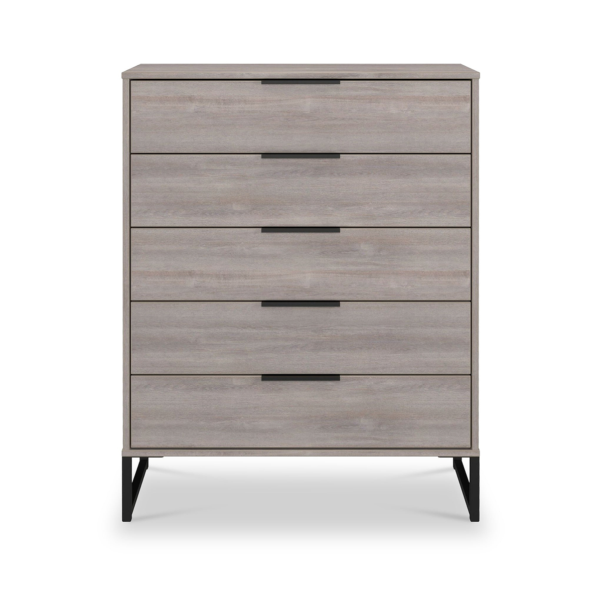 Ashbourne 5 Drawer Chest Grey Oak from Roseland Furniture