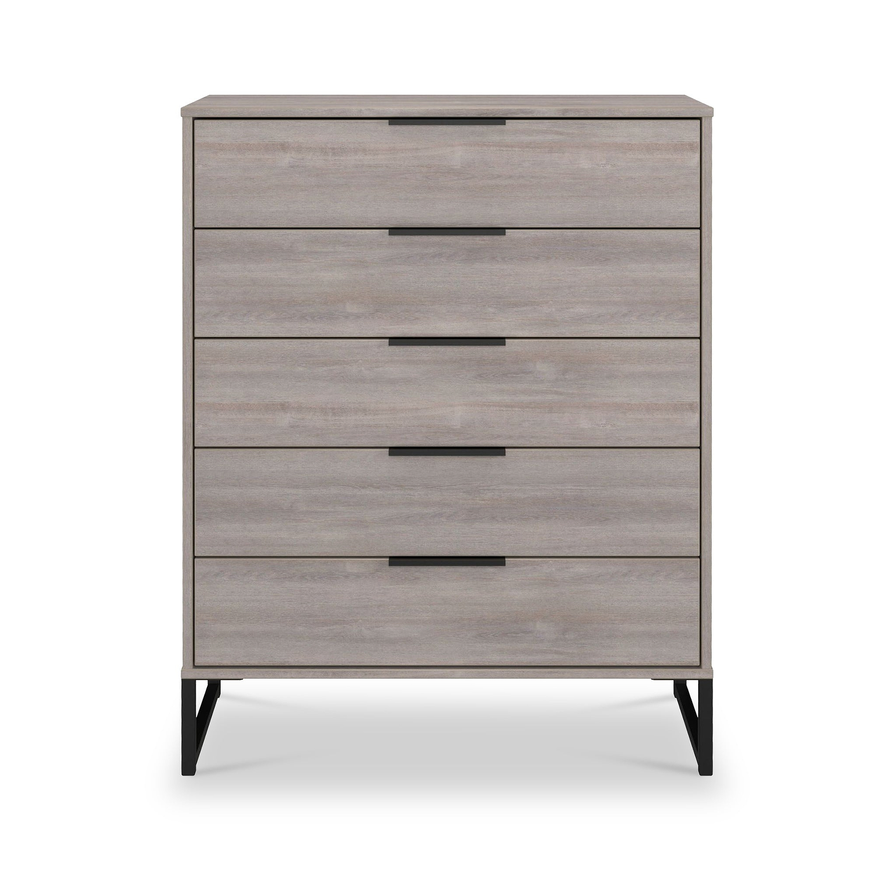 Ashbourne 5 Drawer Chest Grey Oak from Roseland Furniture