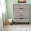 Ashbourne 5 Drawer Chest Grey Oak from Roseland Furniture