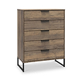 Ashbourne 5 Drawer Chest Vintage Oak from Roseland Furniture