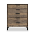 Ashbourne 5 Drawer Chest Vintage Oak from Roseland Furniture