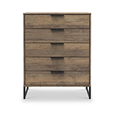 Ashbourne 5 Drawer Chest Vintage Oak from Roseland Furniture