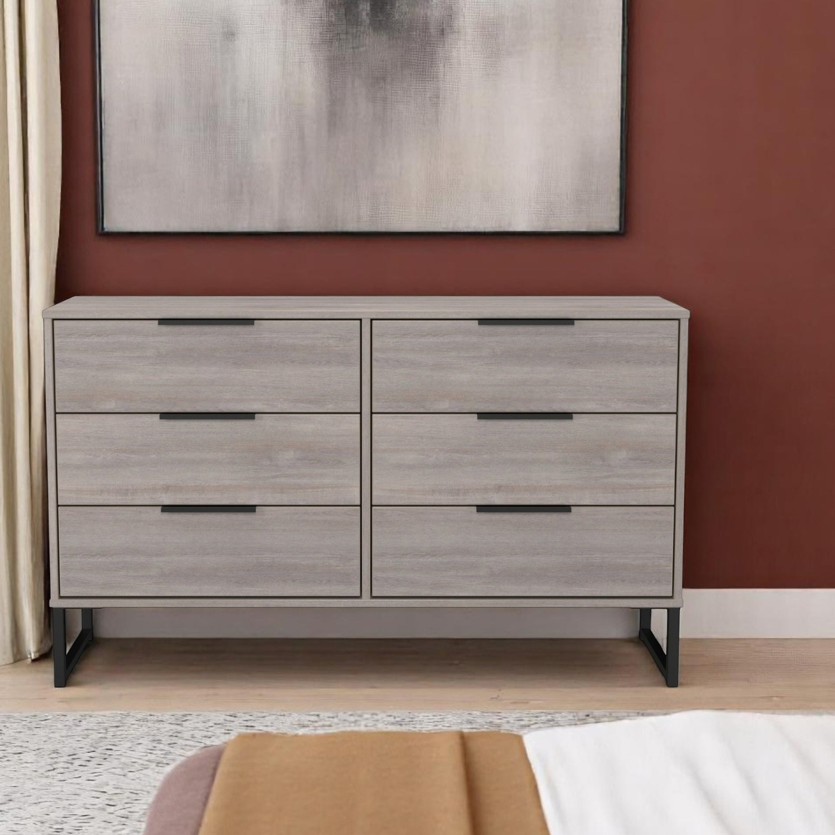 Ashbourne 6 Drawer Chest Grey Oak from Roseland Furniture