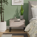 Ashbourne 1 Drawer Bedside Grey Oak from Roseland Furniture