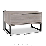 Ashbourne 1 Drawer Side Table Grey Oak from Roseland Furniture