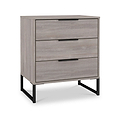 Ashbourne 3 Drawer Chest Grey Oak from Roseland Furniture