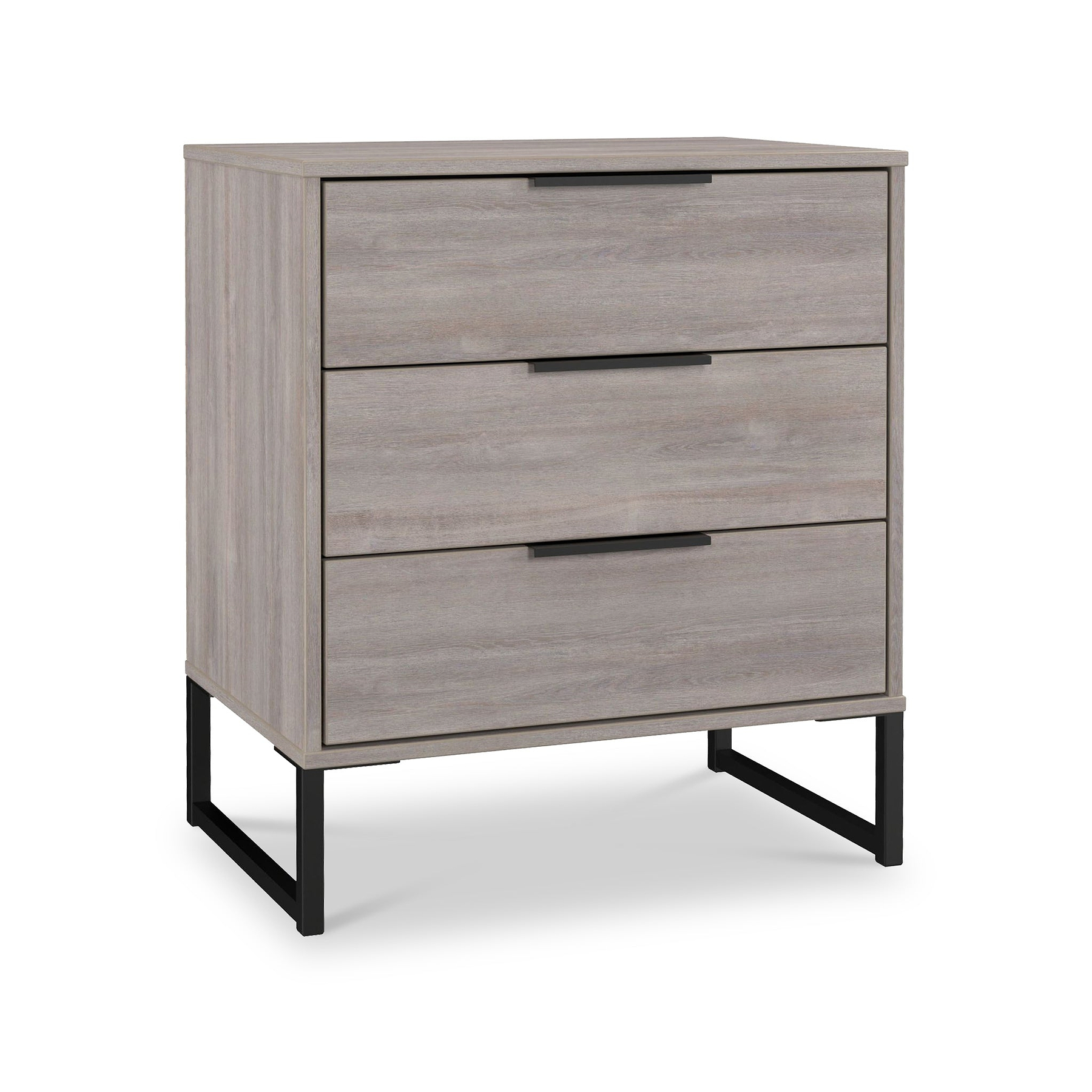 Ashbourne 3 Drawer Chest Grey Oak from Roseland Furniture