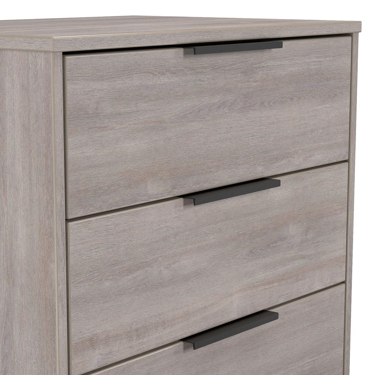 Ashbourne 3 Drawer Chest Grey Oak from Roseland Furniture