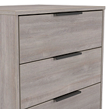 Ashbourne 3 Drawer Chest Grey Oak from Roseland Furniture