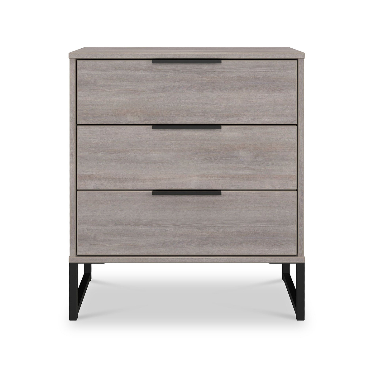 Ashbourne 3 Drawer Chest Grey Oak from Roseland Furniture