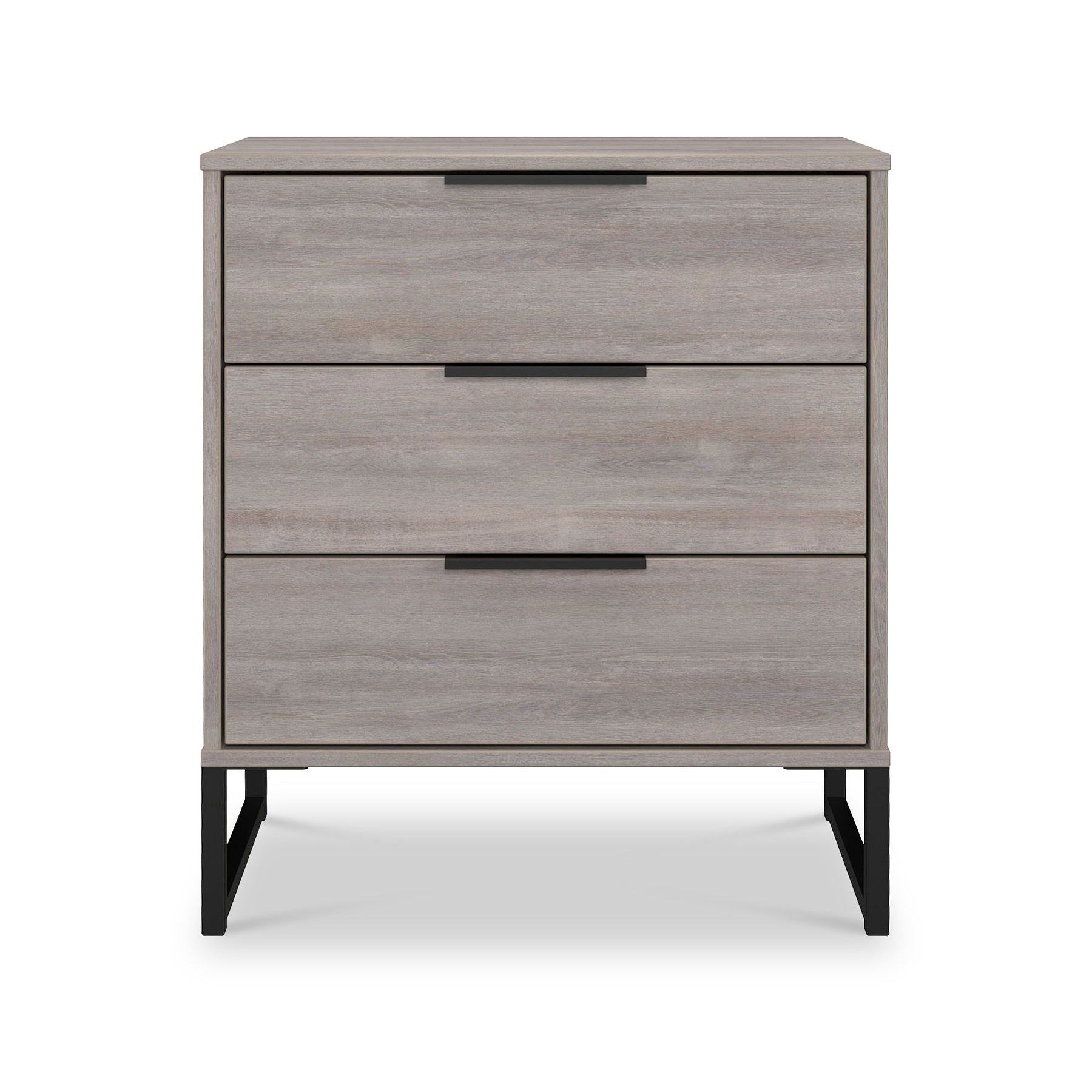 Ashbourne 3 Drawer Chest Grey Oak from Roseland Furniture
