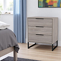 Ashbourne 3 Drawer Chest Grey Oak from Roseland Furniture