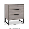 Ashbourne 3 Drawer Chest Grey Oak from Roseland Furniture
