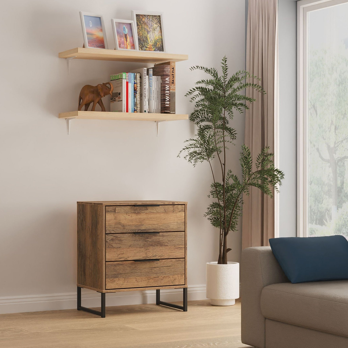 Ashbourne 3 Drawer Chest Vintage Oak from Roseland Furniture