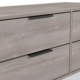 Ashbourne Grey Oak 4 Drawer Low Storage Unit from Roseland Furniture