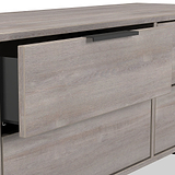 Ashbourne Grey Oak 4 Drawer Low Storage Unit from Roseland Furniture
