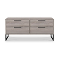 Ashbourne Grey Oak 4 Drawer Low Storage Unit from Roseland Furniture