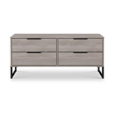 Ashbourne Grey Oak 4 Drawer Low Storage Unit from Roseland Furniture