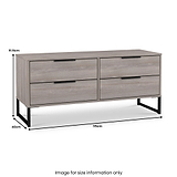 Ashbourne 4 Drawer Low Storage Unit dimensions