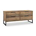 Ashbourne Vintage Oak 4 Drawer Low Storage Unit from Roseland Furniture