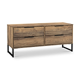 Ashbourne Vintage Oak 4 Drawer Low Storage Unit from Roseland Furniture