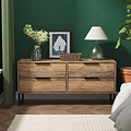 Ashbourne Vintage Oak 4 Drawer Low Storage Unit from Roseland Furniture