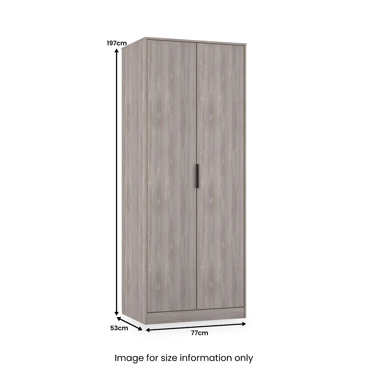 Ashbourne Double Wardrobe Grey Oak from Roseland Furniture