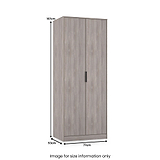 Ashbourne Double Wardrobe Grey Oak from Roseland Furniture