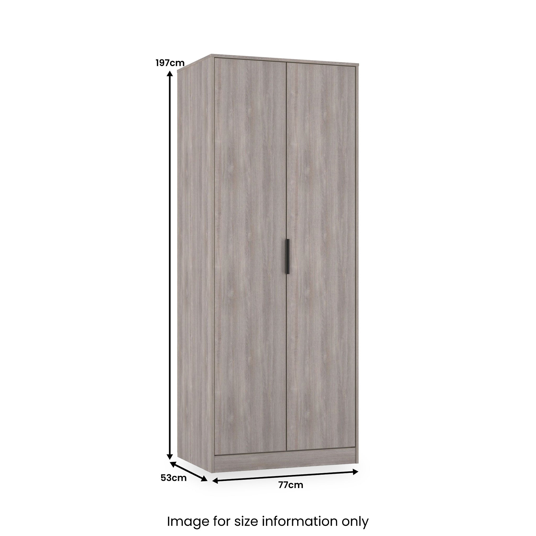 Ashbourne Double Wardrobe Grey Oak from Roseland Furniture