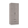 Ashbourne Double Wardrobe 2 Drawers Grey Oak from Roseland Furniture