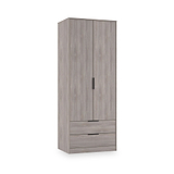 Ashbourne Double Wardrobe 2 Drawers Grey Oak from Roseland Furniture