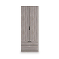 Ashbourne Double Wardrobe 2 Drawers Grey Oak from Roseland Furniture