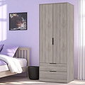 Ashbourne Double Wardrobe 2 Drawers Grey Oak from Roseland Furniture