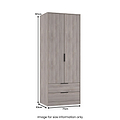 Ashbourne Double Wardrobe 2 Drawers Grey Oak from Roseland Furniture