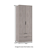 Ashbourne Double Wardrobe 2 Drawers Grey Oak from Roseland Furniture