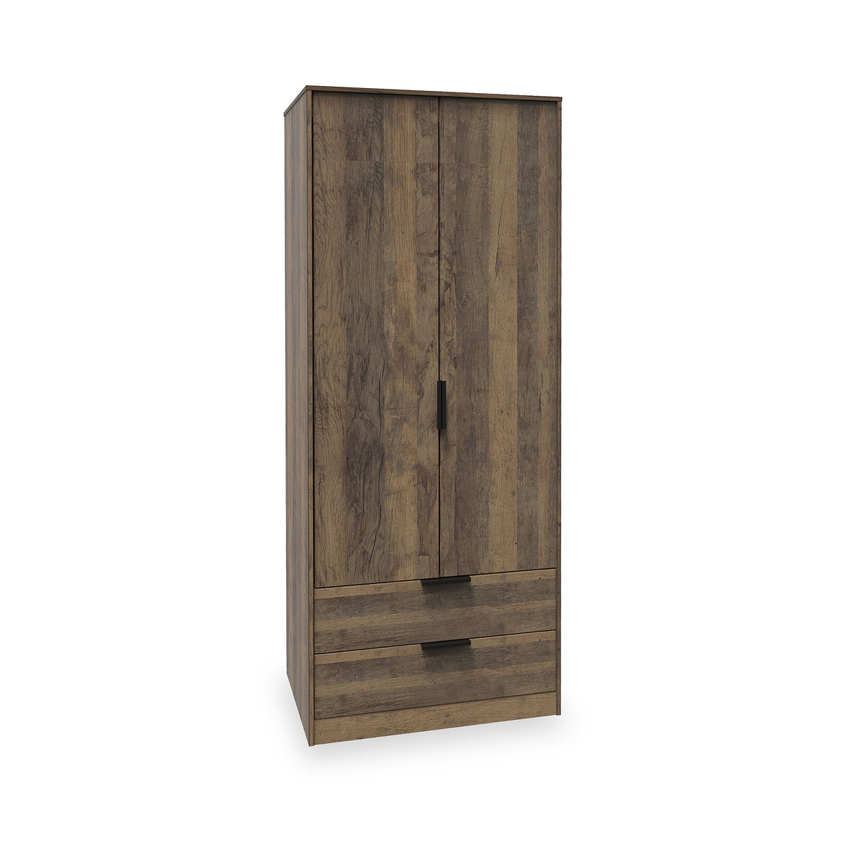 Ashbourne Double Wardrobe 2 Drawers Vintage Oak from Roseland Furniture