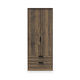 Ashbourne Double Wardrobe 2 Drawers Vintage Oak from Roseland Furniture