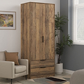 Ashbourne Double Wardrobe 2 Drawers Vintage Oak from Roseland Furniture