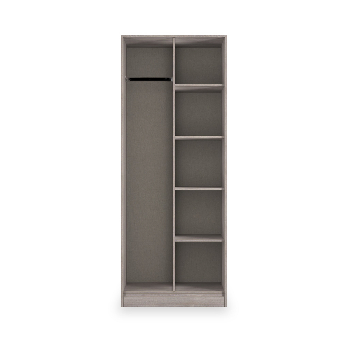 Ashbourne Open Shelf Wardrobe Grey Oak from Roseland Furniture