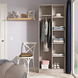 Ashbourne Open Shelf Wardrobe Grey Oak from Roseland Furniture