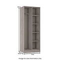 Ashbourne Open Shelf Wardrobe Grey Oak from Roseland Furniture
