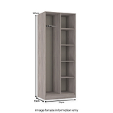 Ashbourne Open Shelf Wardrobe Grey Oak from Roseland Furniture