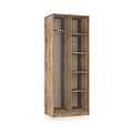 Ashbourne Open Shelf Wardrobe Vintage Oak from Roseland Furniture