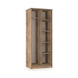 Ashbourne Open Shelf Wardrobe Vintage Oak from Roseland Furniture