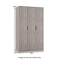 Ashbourne Triple Wardrobe Grey Oak from Roseland Furniture