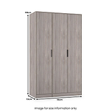 Ashbourne Triple Wardrobe Grey Oak from Roseland Furniture