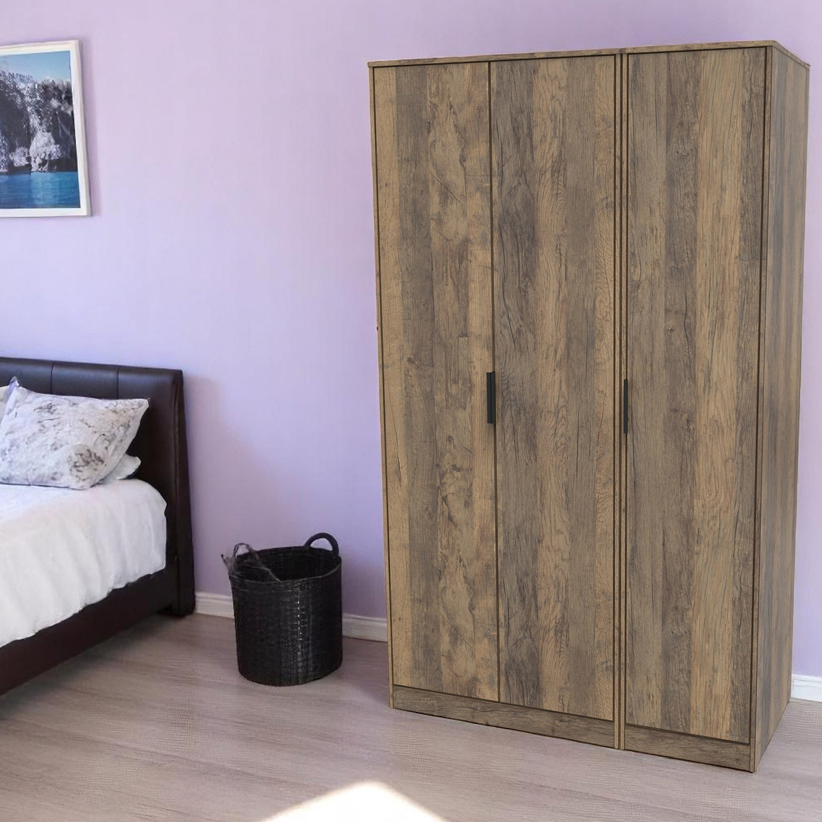 Ashbourne Triple Wardrobe Vintage Oak from Roseland Furniture