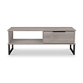 Ashbourne 1 Drawer Coffee Table Grey Oak from Roseland Furniture